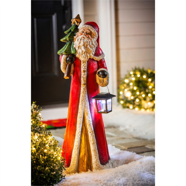 Evergreen Enterprises, Inc Santa Claus with Solar Lantern Garden